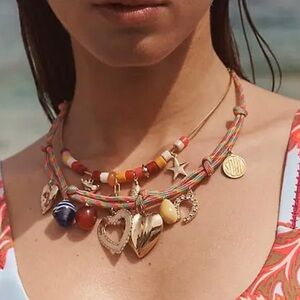 ANTHROPOLOGIE Charm Necklace - Pink